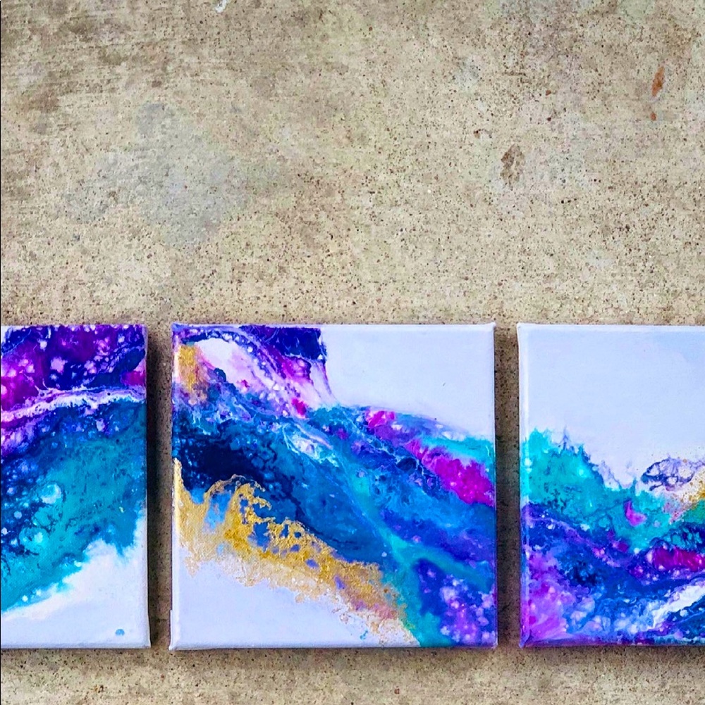 3 piece original art by local Austin artist.